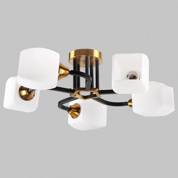 Люстра на штанге Imex MD.52009 на 5 ламп MD.52009-5-S-BK+GAB