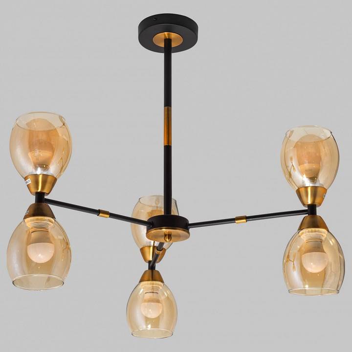 Люстра на штанге Imex MD.8252 6 ламп MD.8252-6-S-BK+BR