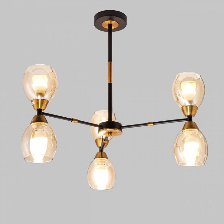 Люстра на штанге Imex MD.8252 6 ламп MD.8252-6-S-BK+BR