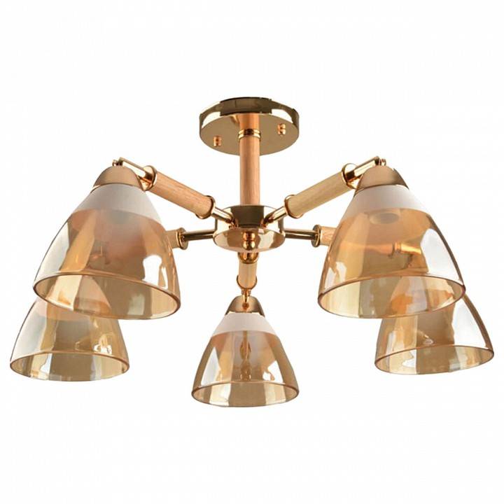 Люстра на штанге Imex MD.8315 5 ламп MD.8315-5-S-FGD+WOOD