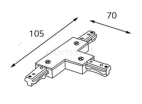Соединитель T-образный для треков Italline WSO WSO 76 black