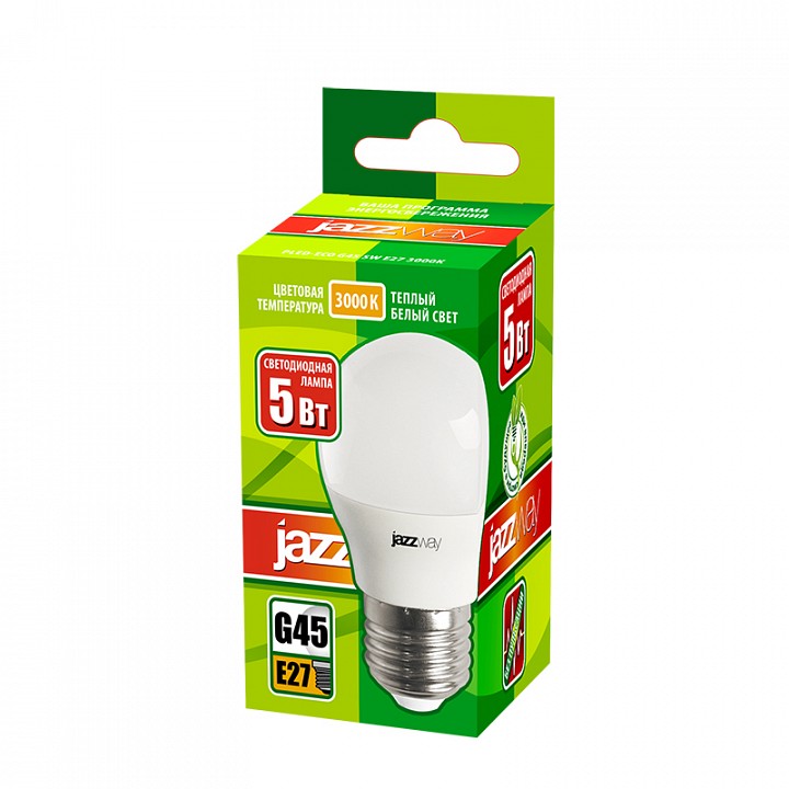 Лампа светодиодная Jazzway  PLED-ECO-G45 5w E27 3000K