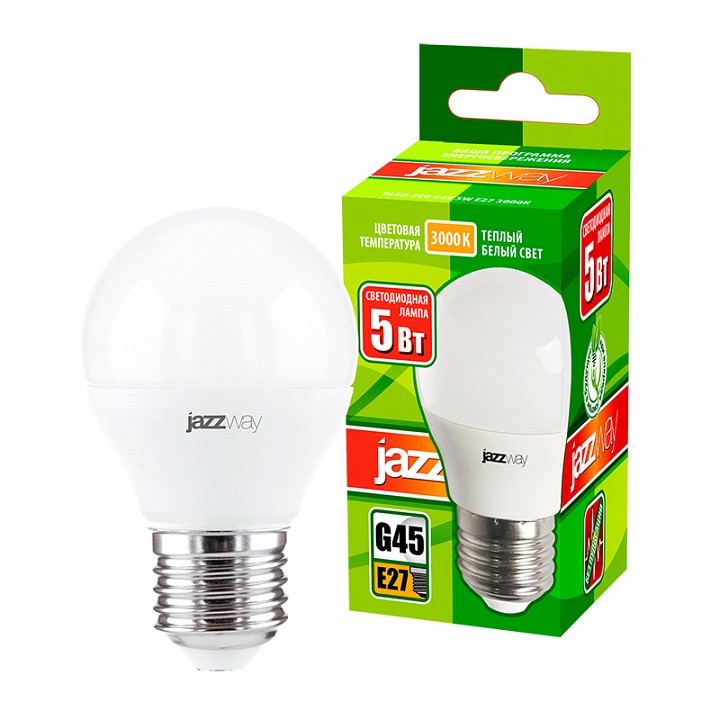 Лампа светодиодная Jazzway  PLED-ECO-G45 5w E27 3000K