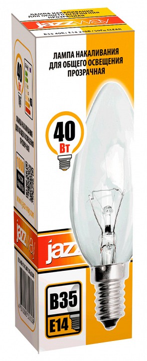 Лампа накаливания Jazzway  B35 240V 40W E14 clear