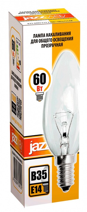Лампа накаливания Jazzway  B35 240V 60W E14 clear