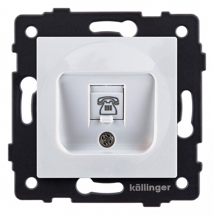 Розетка телефонная RJ-11 со штрокой, без рамки Kollinger  REA-009WH