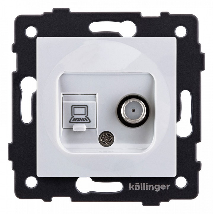 ТВ-розетка и SAT-розетка оконечная без рамки Kollinger  REA-014WH