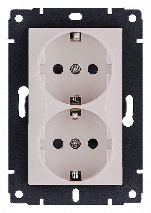 Розетка двойная с заземлением, без рамки Kollinger  REA-032CM