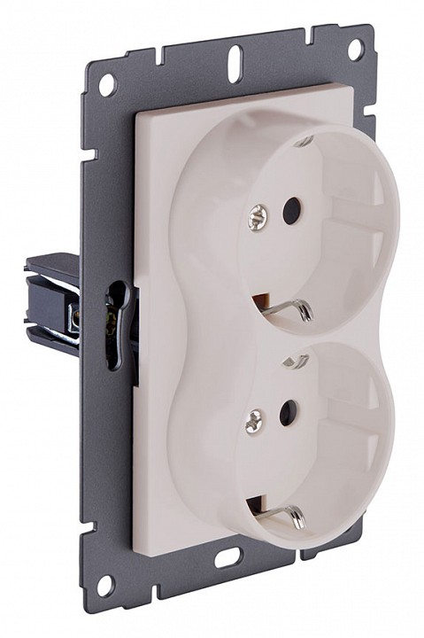 Розетка двойная с заземлением, без рамки Kollinger  REA-032CM