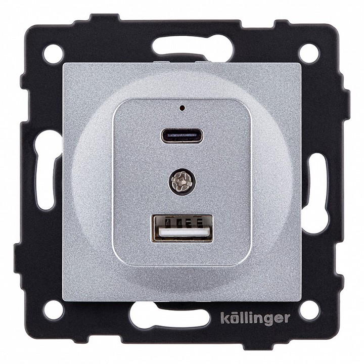 Розетка 2хUSB type A и C без рамки Kollinger  REA-037GY