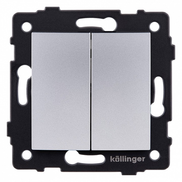 Выключатель проходной двухклавишный без рамки Kollinger  REA-R-009GY