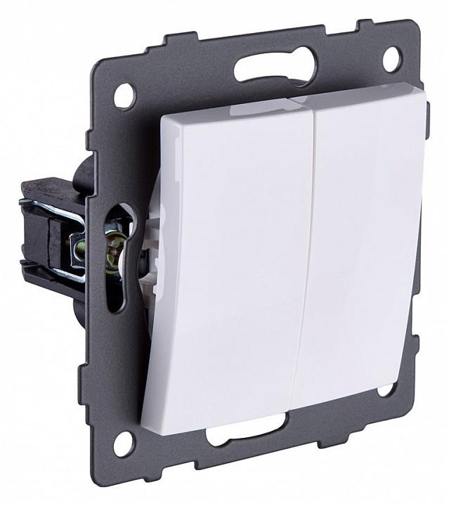 Выключатель проходной двухклавишный без рамки Kollinger  REA-R-009WH