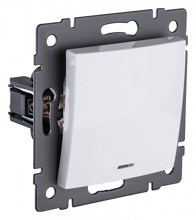 Выключатель перекрестный одноклавишный с подсветкой без рамки Kollinger  REA-R-015WH