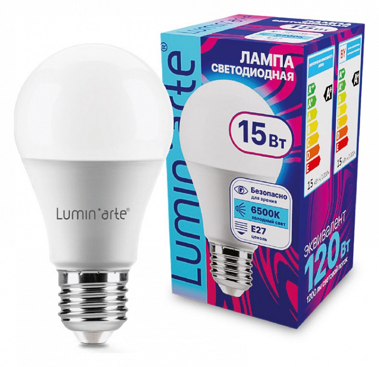 Лампа светодиодная Luminarte  E27 15Вт 6500K LSTD-A60-15W6KE27