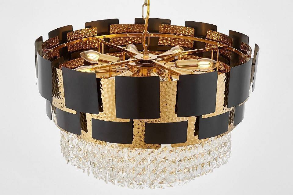 Подвесная люстра LUMINA DECO MOLINA LDP 7045-600 BK+GD