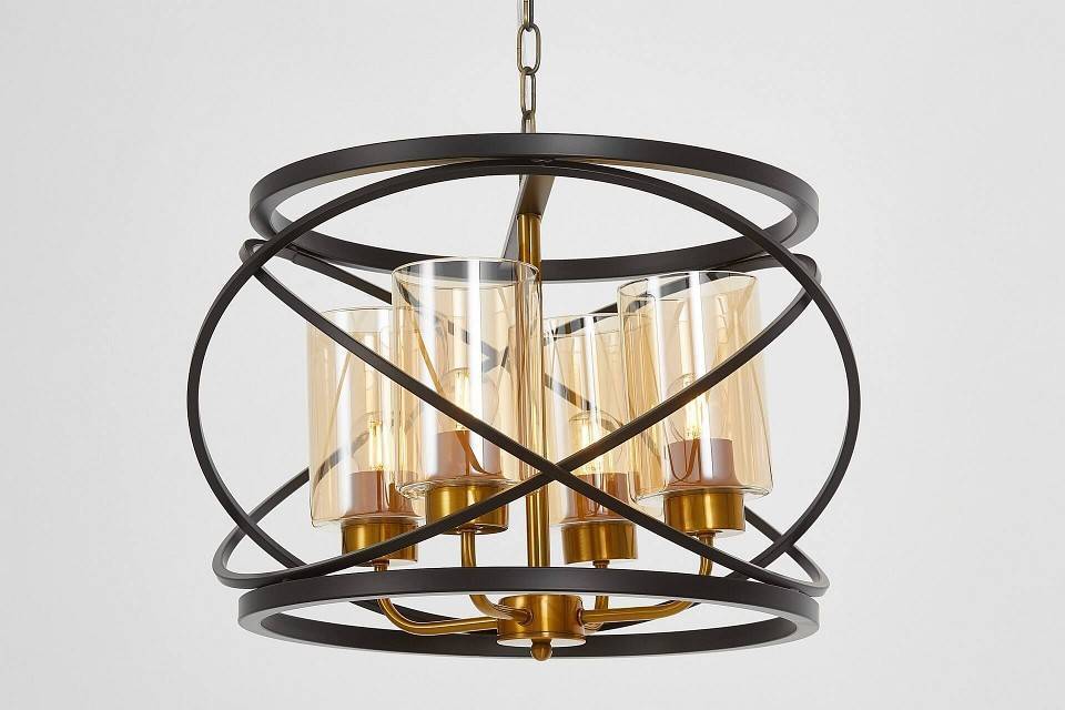 Подвесная люстра LUMINA DECO 8004 LDP 8004-4 BK+MD