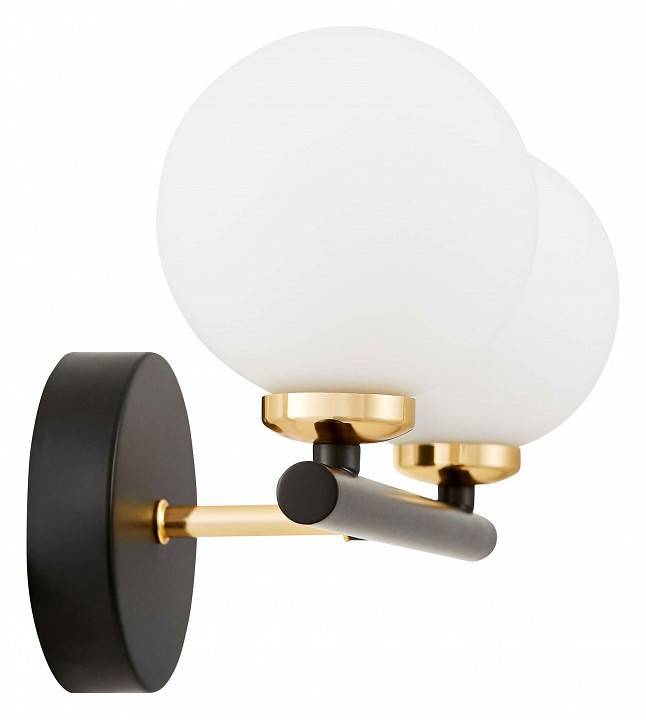 Бра Lumina Deco Marsiada на 2 лампы LDW 6033-2 BK+F.GD