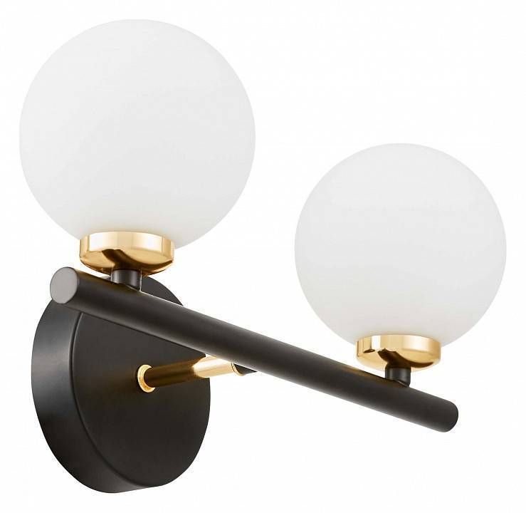 Бра Lumina Deco Marsiada на 2 лампы LDW 6033-2 BK+F.GD