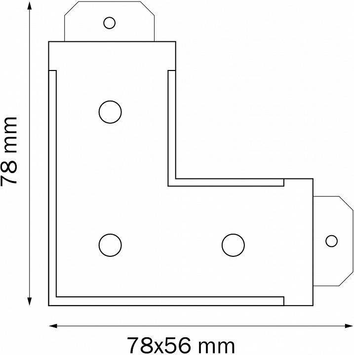 Соединитель угловой внутренний для треков Lightstar Barra 505127