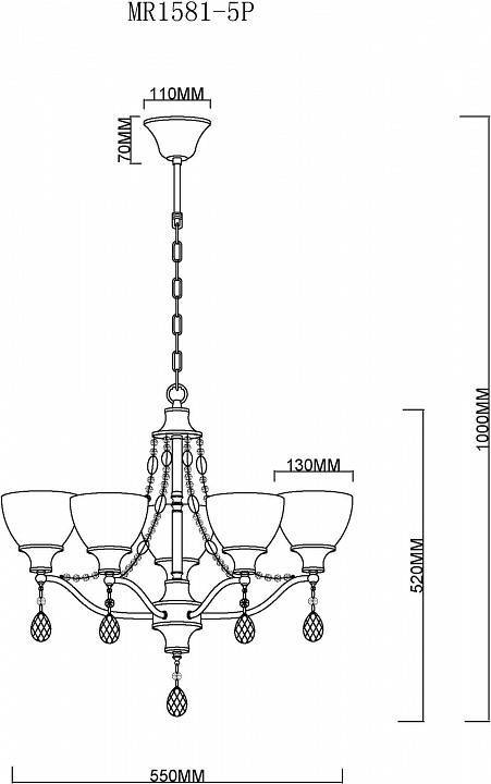Подвесная люстра MyFar Mistic MR1581-5P