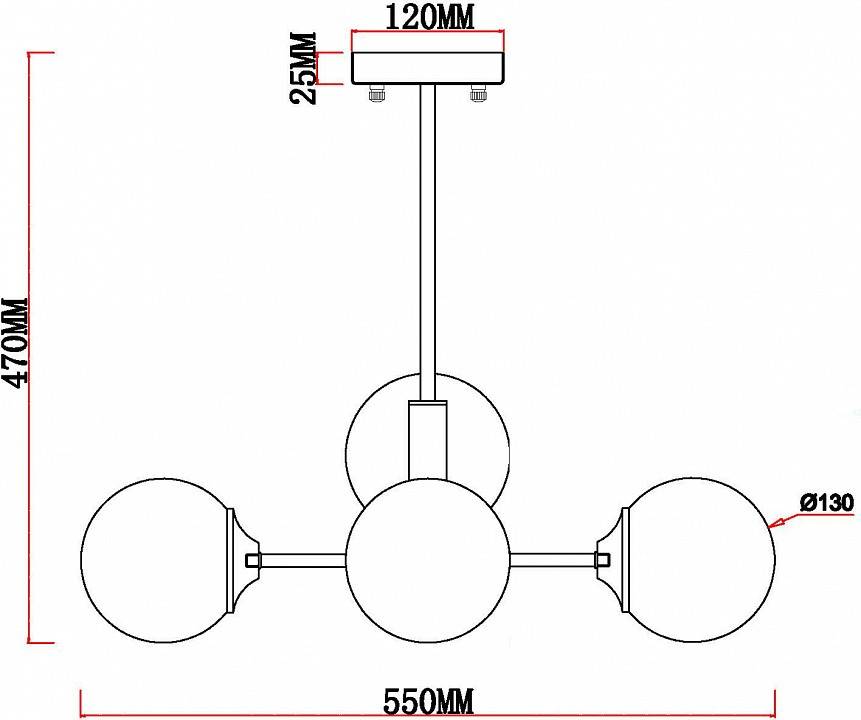 Люстра на штанге MyFar Camilla 4 лампы MR1881-4C
