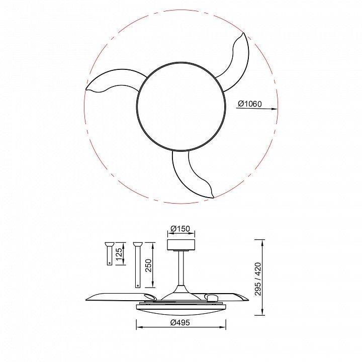 Светильник с вентилятором Mantra SLIM FAN 9007
