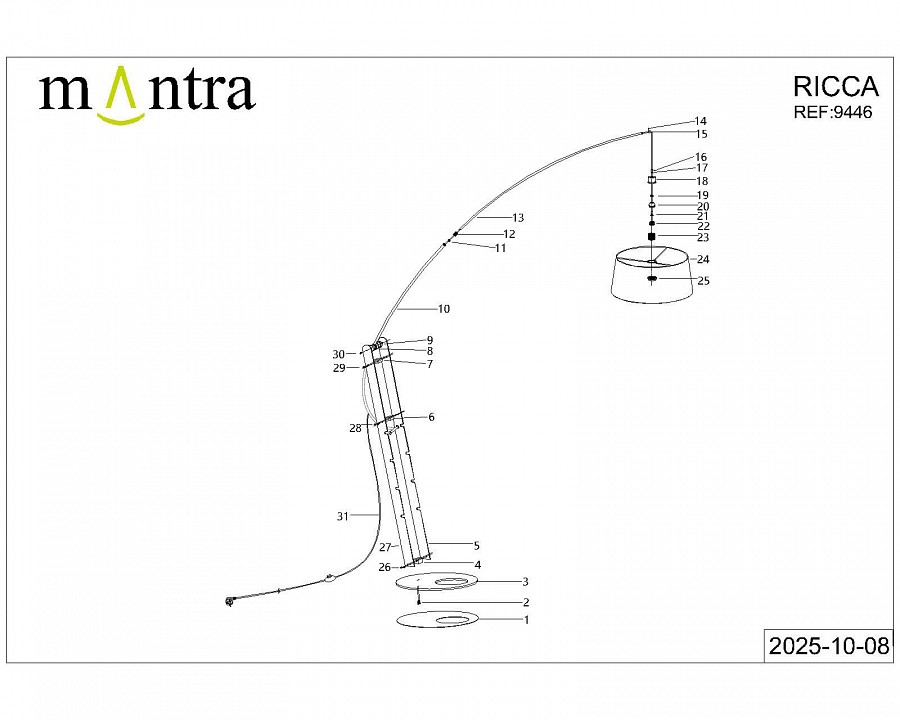 Торшер Mantra Ruti Ricca 9446