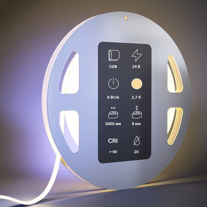 Лента светодиодная Maytoni 24V 4.8 Вт/м 3000K IP65 5 м 201070