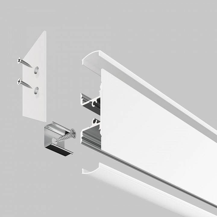 Профиль алюминиевый накладной Maytoni 2 м белый ALM-1848-W-2M