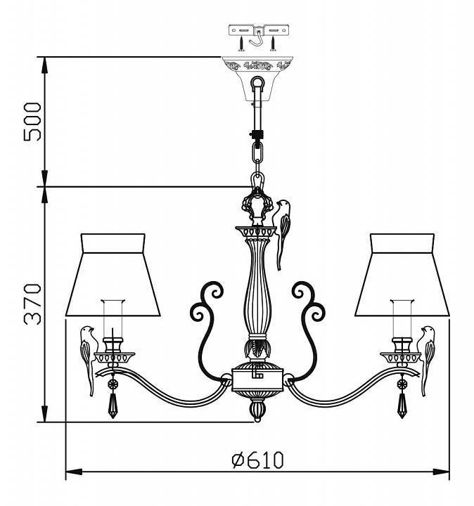 Подвесная люстра Maytoni Bird 6 ламп ARM013-06-W
