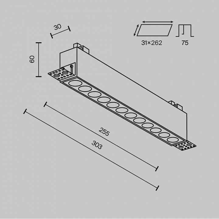 Встраиваемый светильник Maytoni Points 20 Вт 3000-6000 K DL065-20W3-6K-TRS-B