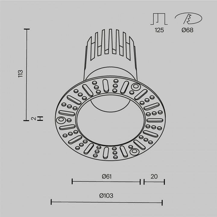Встраиваемый светильник Maytoni Dip DL122-15W-2.7K-TRS-W
