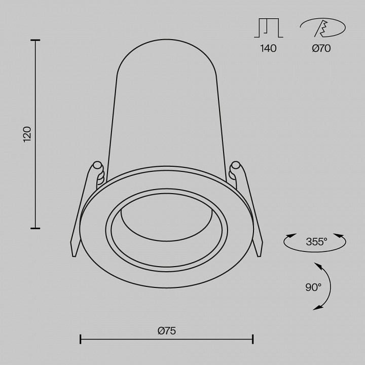 Встраиваемый светильник FOCUS LED DL125-L12-4K-W
