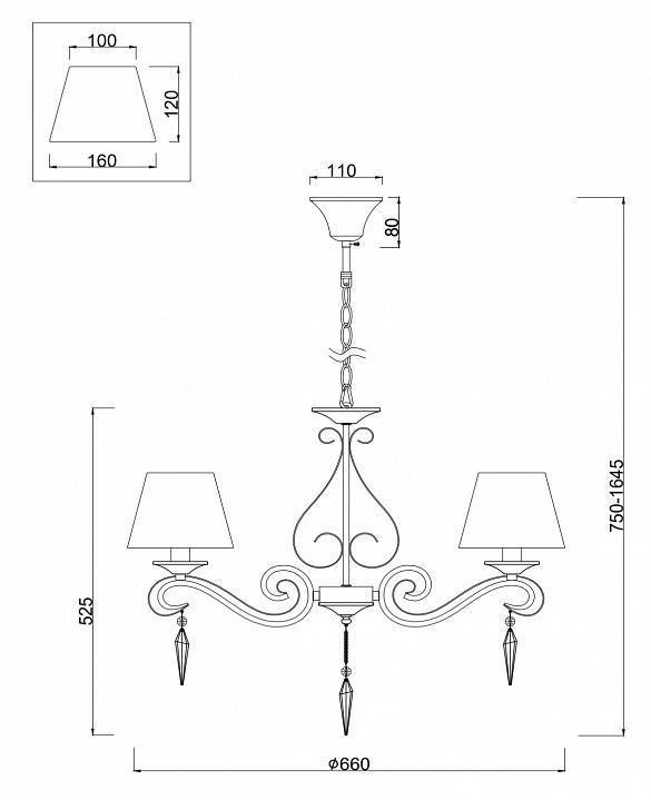 Подвесная люстра Freya Bonfi 5 ламп FR2017PL-05BZ
