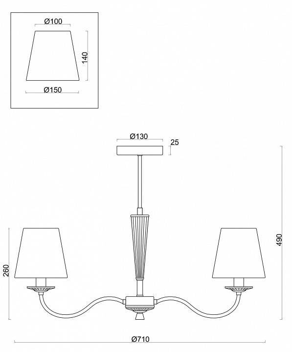 Люстра на штанге Freya Osborn FR2027PL-05BS