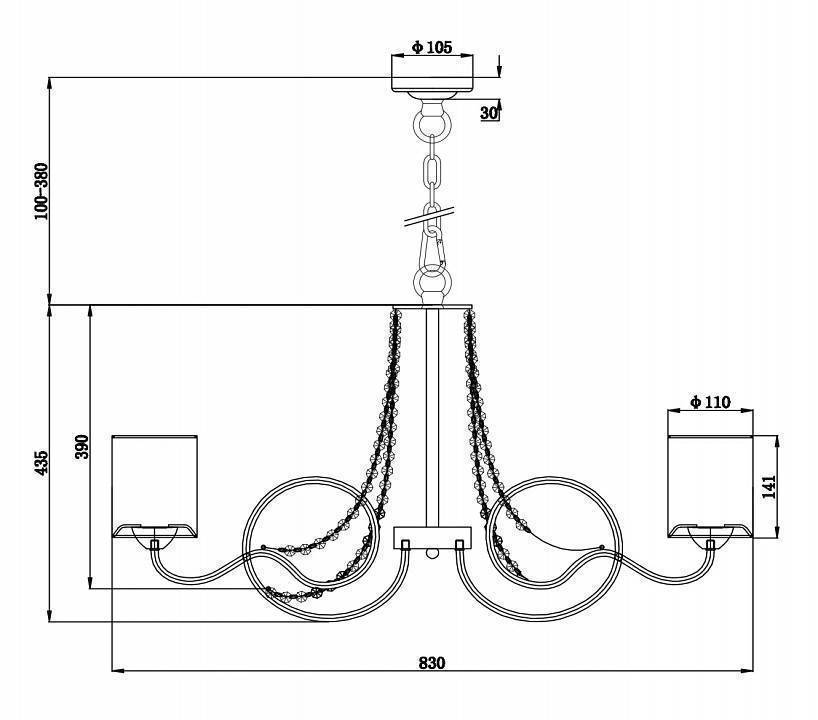 Подвесная люстра Freya Bonadonna 8 ламп FR2036PL-08G