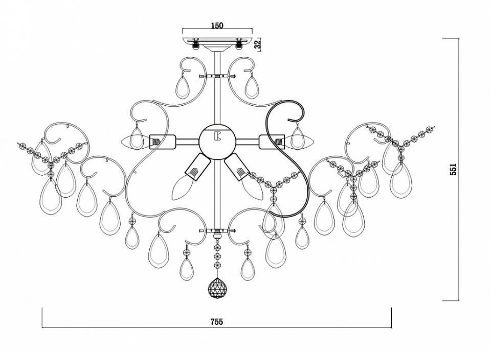 Люстра на штанге Freya Chabrol 9 ламп FR2302CL-09S