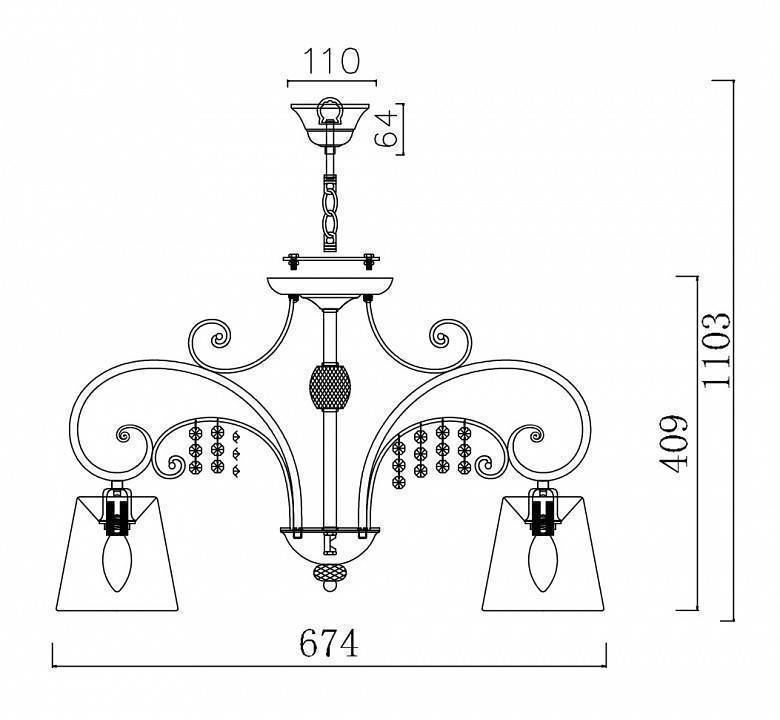 Подвесная люстра Freya Lorette 6 ламп FR2406-PL-06-WG