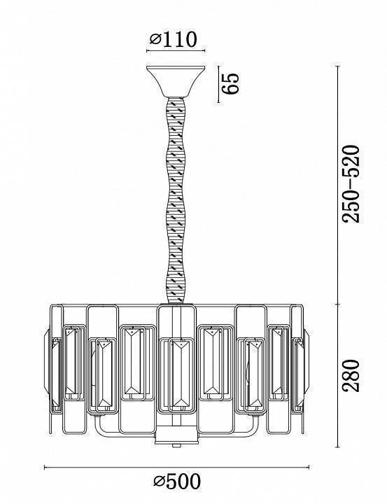 Подвесной светильник Freya Rowena 5 ламп FR5045PL-05G