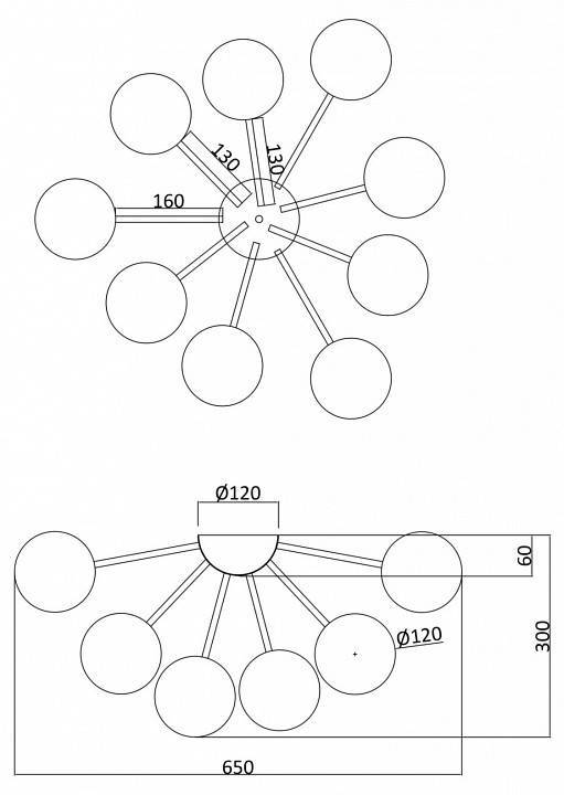 Потолочная люстра Freya Alexis FR5120CL-09G