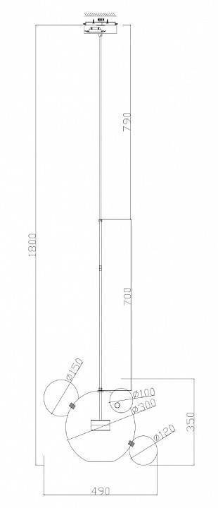 Подвесной светодиодный светильник Freya Amoris FR5128PL-L10BS1