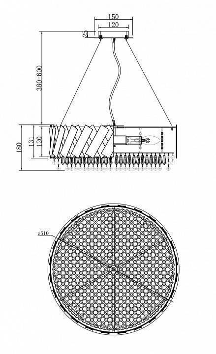 Подвесной светильник Maytoni Artistico 5xE14 MOD017PL-05BS
