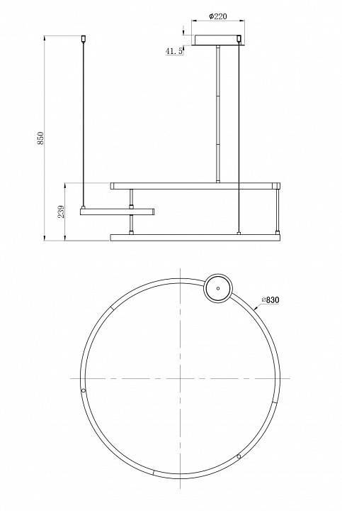 Подвесной светильник Maytoni Line 52 Вт 3000 К MOD054PL-L52B3K