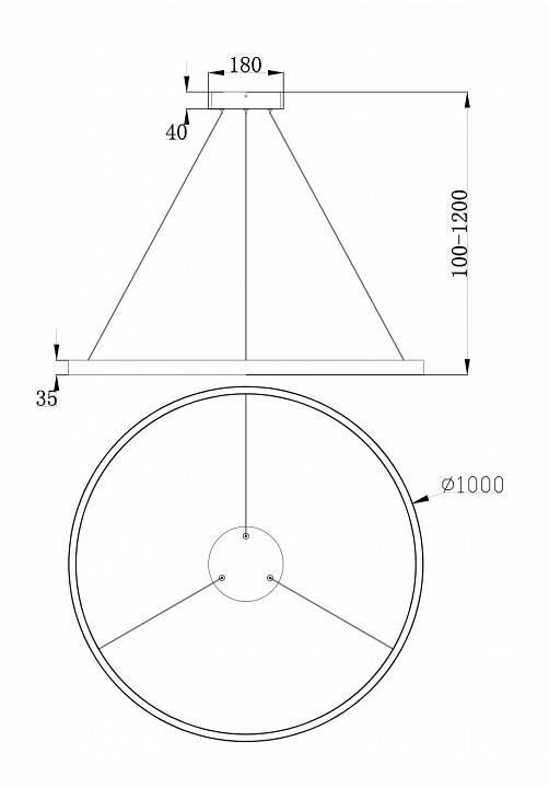 Подвесной светильник Maytoni Rim 54 Вт 4000K MOD058PL-L54W4K