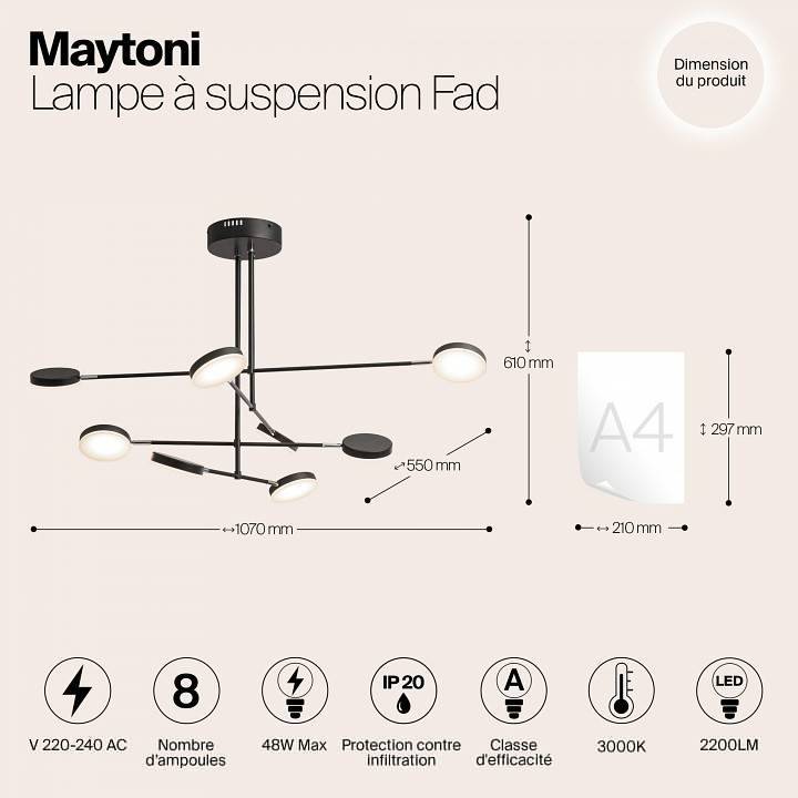 Люстра на штанге Maytoni Fad MOD070PL-L48B3K