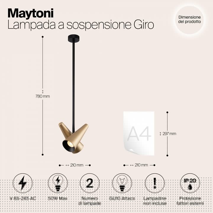 Светильник на штанге Maytoni Giro MOD095PL-02BS