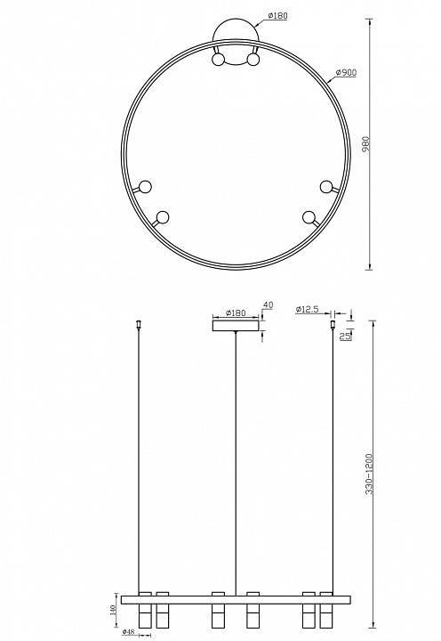 Подвесной светодиодный светильник Maytoni Satellite MOD102PL-L42B4K
