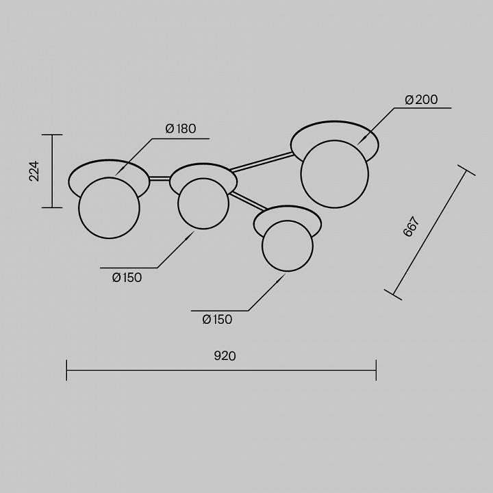 Потолочная люстра Maytoni Star Sky MOD291CL-04BS