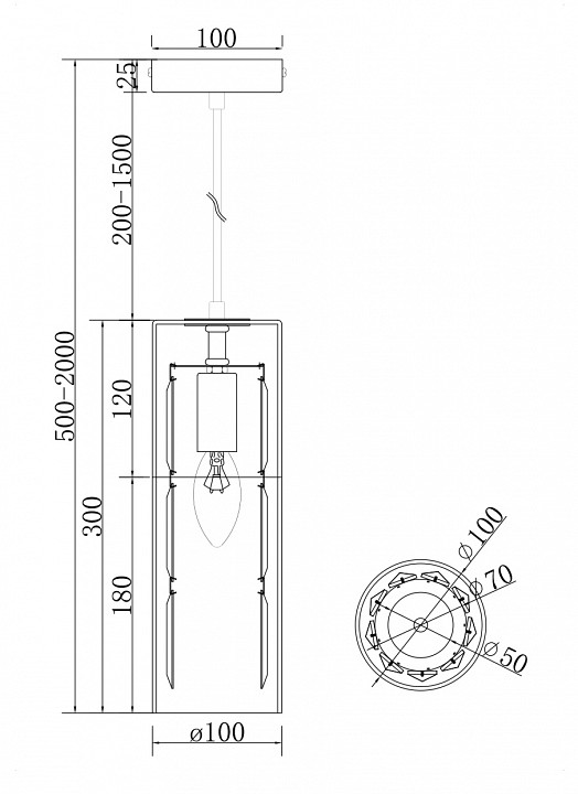 Подвесной светильник Maytoni Wonderland MOD313PL-01G
