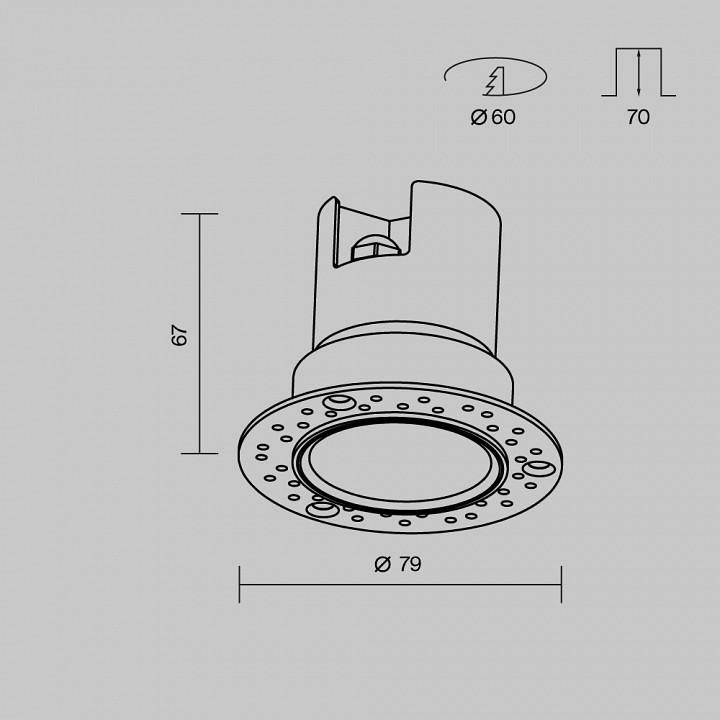 Встраиваемый светильник Maytoni Grit LED 5 Вт 3000 К O501DL-L5B3K